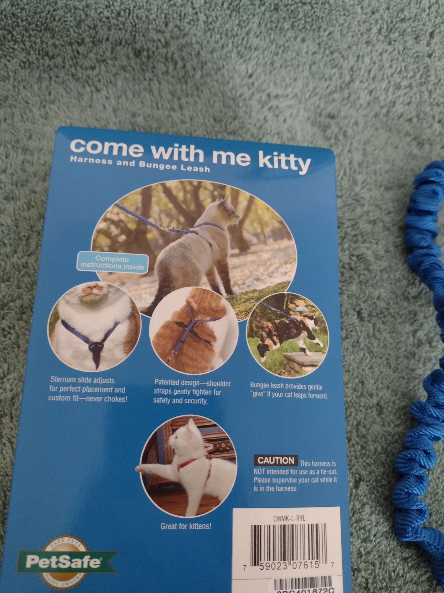 PetSafe Cat Harness & Bungee Leash Blue Size L