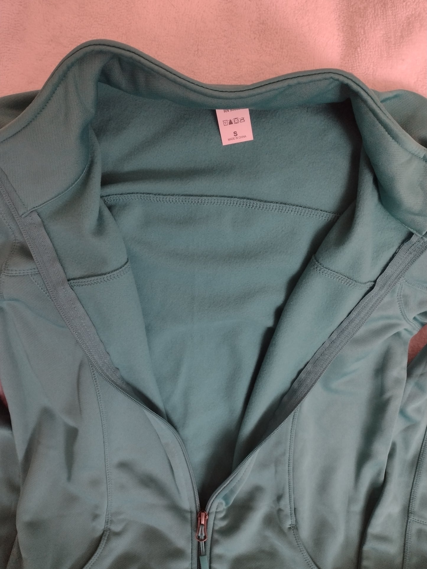 Women's Athletic Jacket with Thumb Holes Green Size S