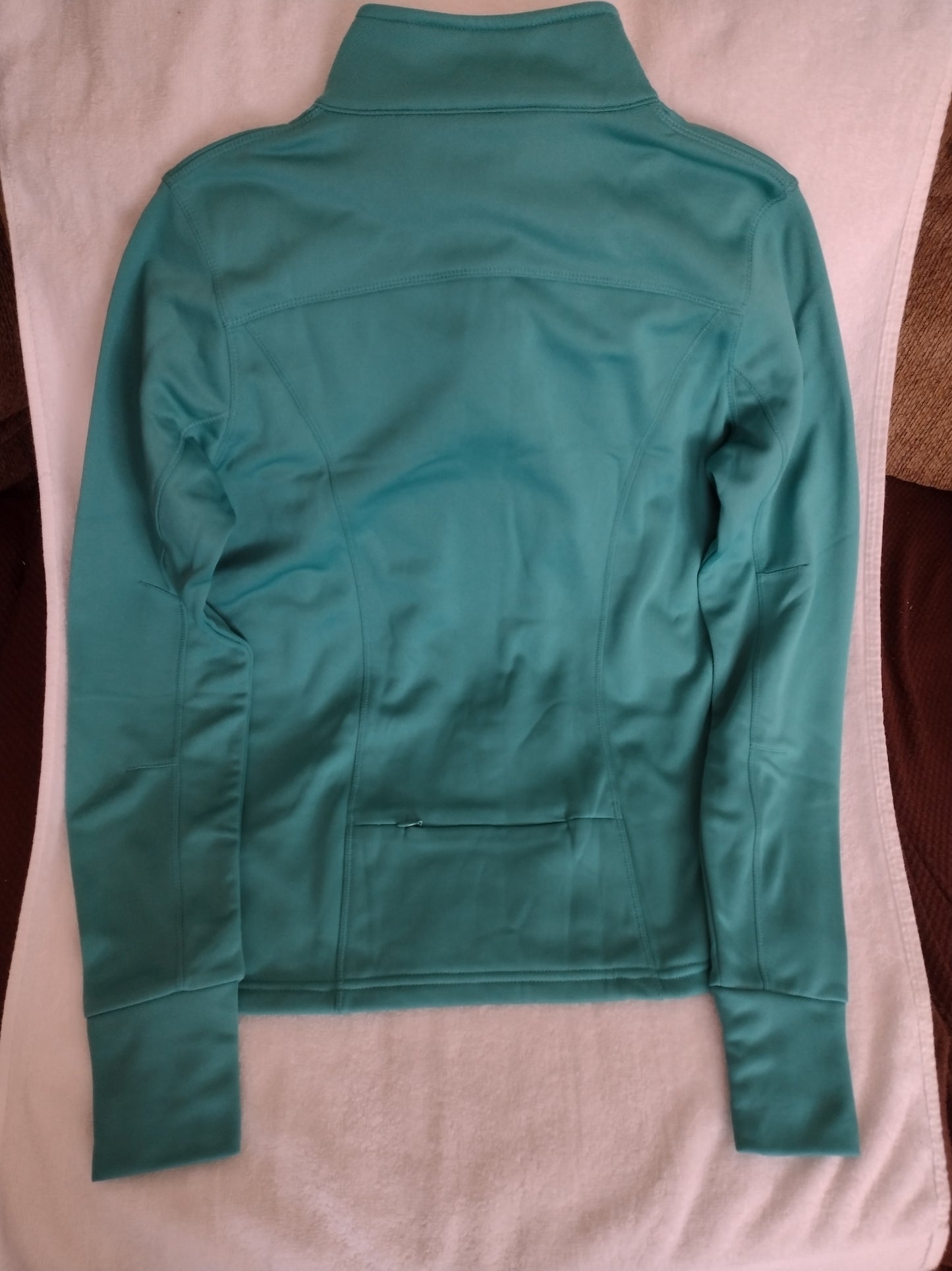 Women's Athletic Jacket with Thumb Holes Green Size S