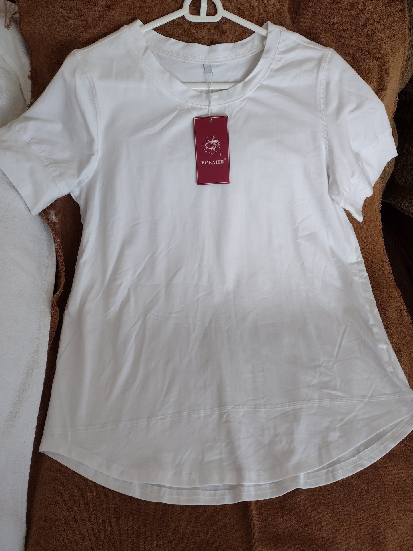 Women's Summer Tee by Pceaiih Size L White