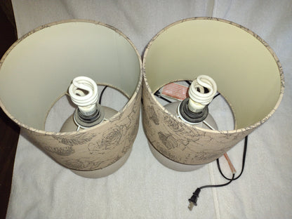 2 Ceramic Lamps with Shades