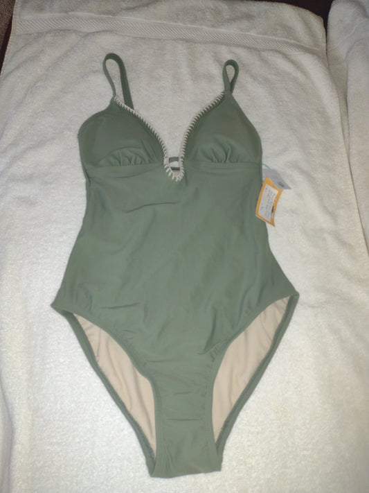 Kona Sol One-Piece Swimsuit Size S (4) Green