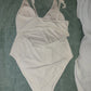 Women's Shade & Shore One-Piece Swimsuit Size L (12-14) Light Cream