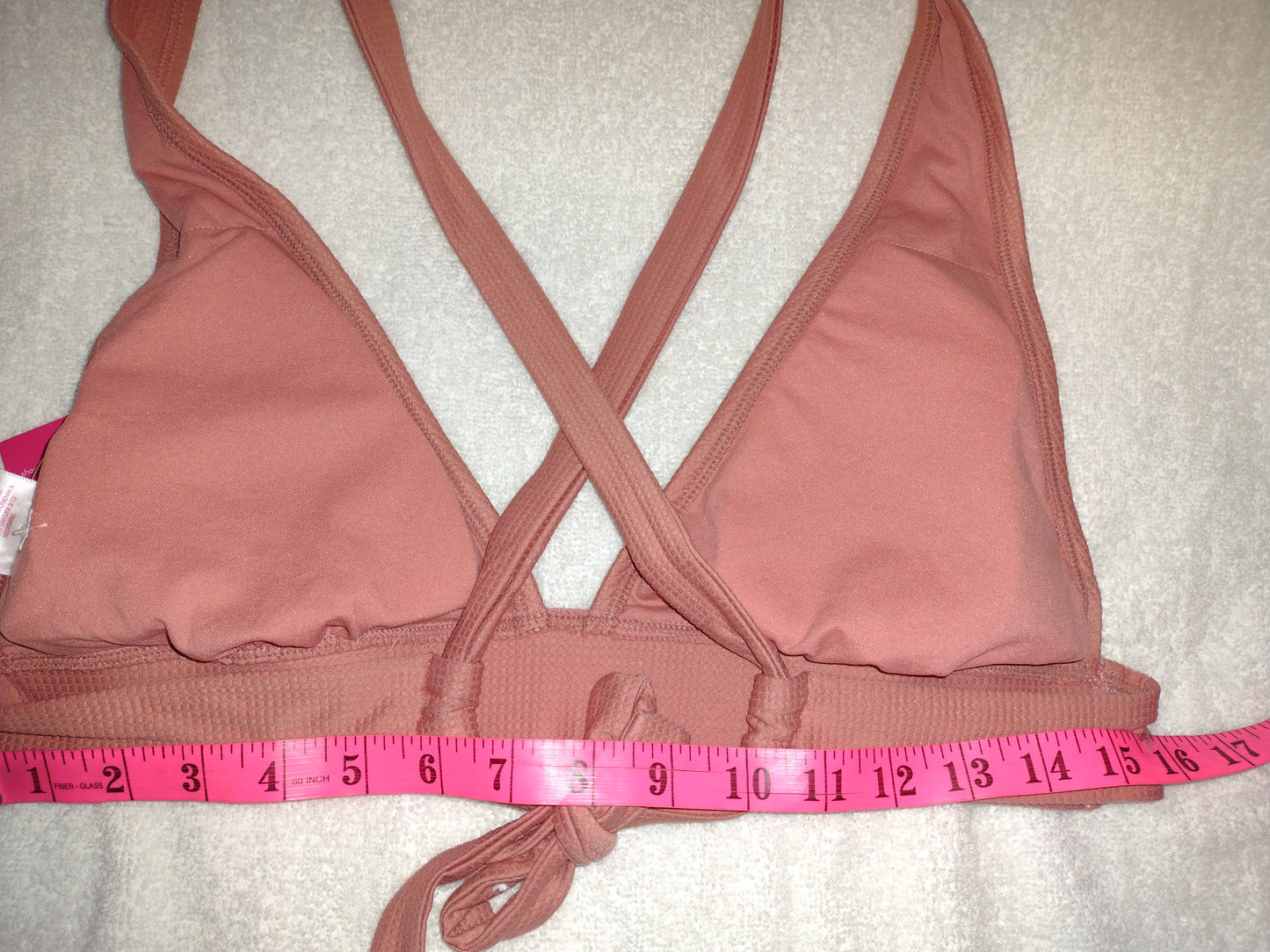 Xhilaration Juniors' Ribbed Bikini Top Rose Size XL(12-14)