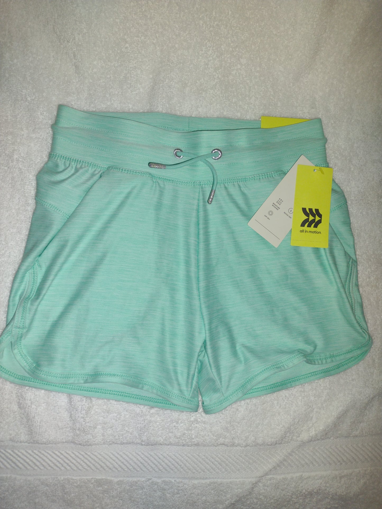 Girls All in Motion Soft Shorts Size M (7-8) Light Green