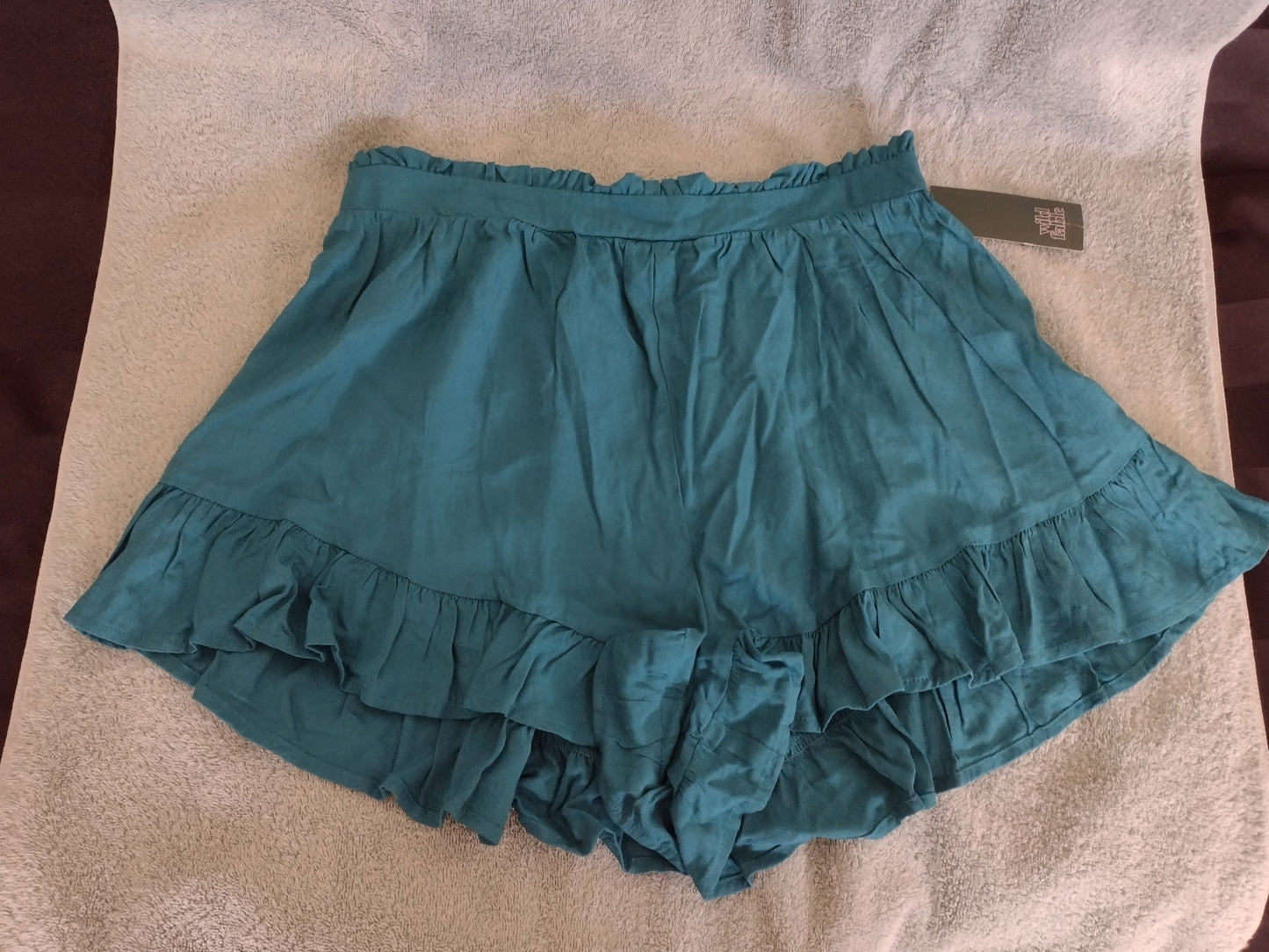 Women's Wild Fable Frilled Shorts Size M Dark Teal Blue