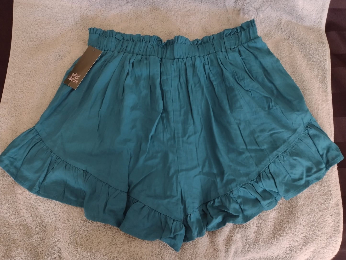 Women's Wild Fable Frilled Shorts Size M Dark Teal Blue