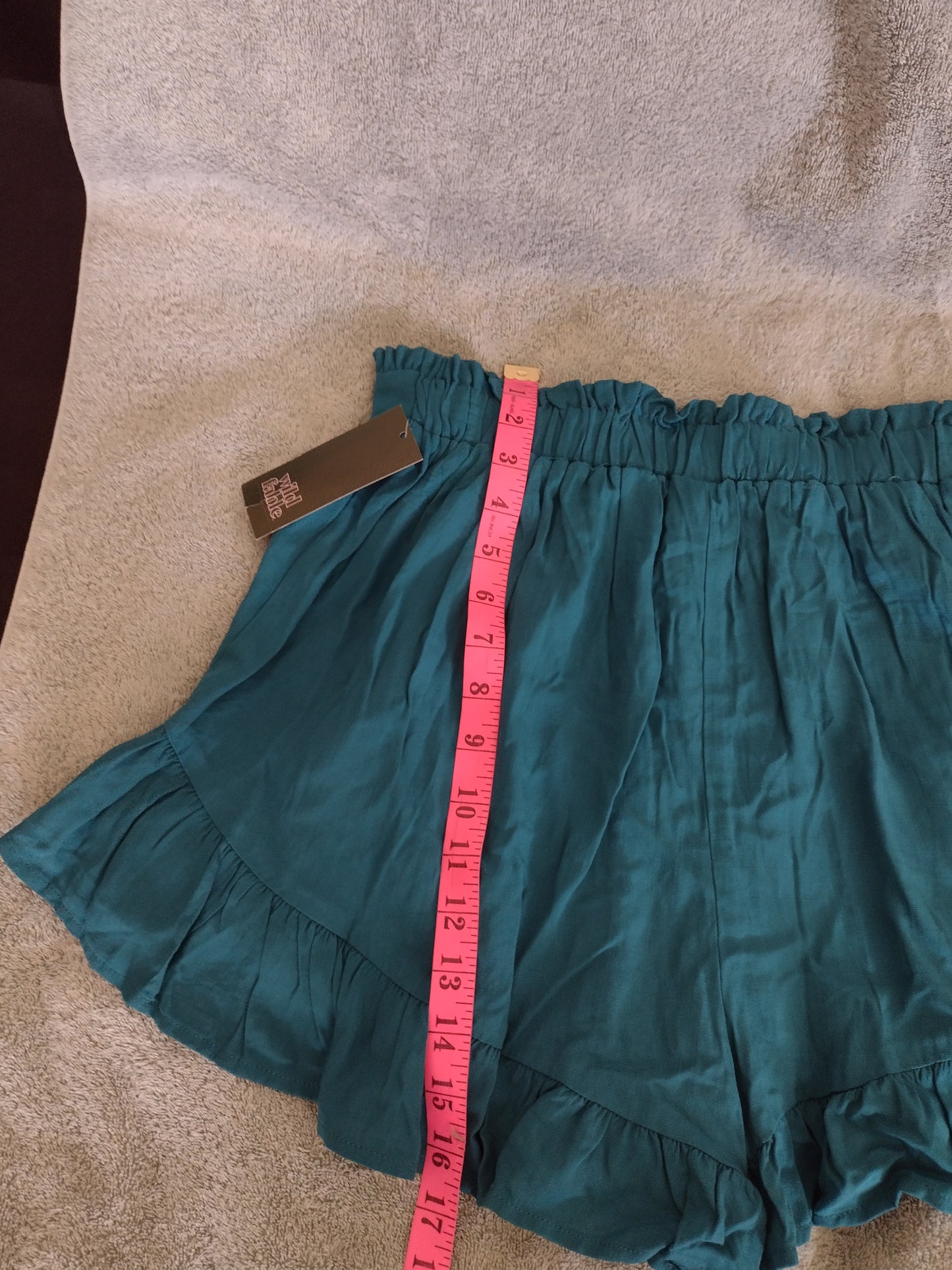 Women's Wild Fable Frilled Shorts Size M Dark Teal Blue