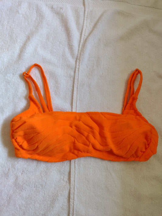 Xhilaration Juniors' Orange Terry Bikini Top Size L(8-10)