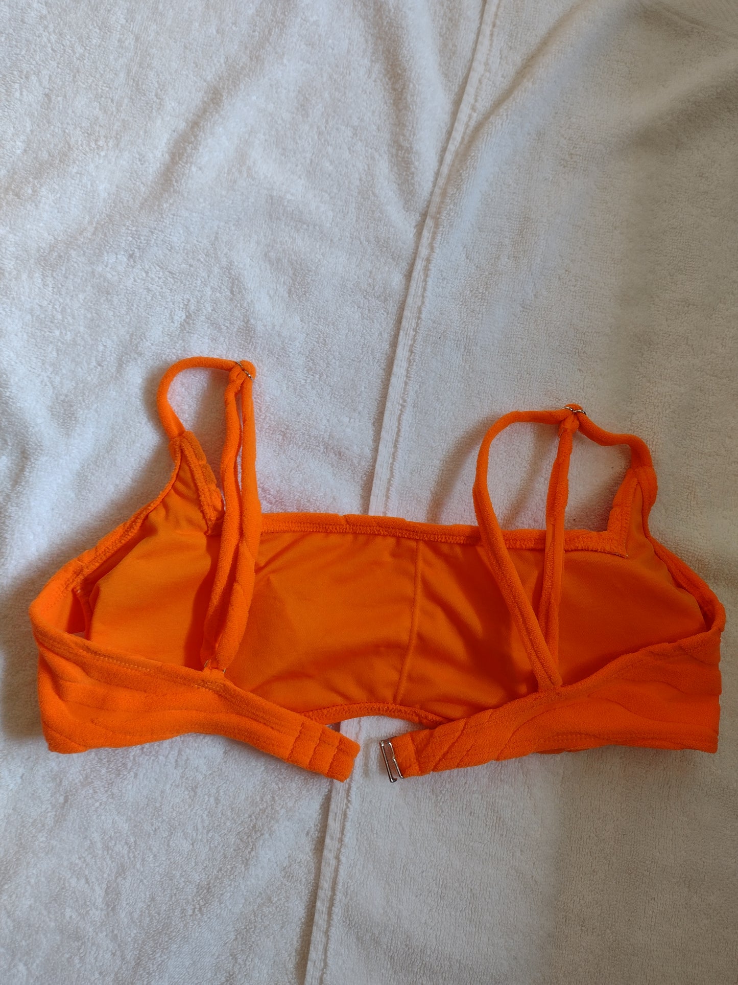 Xhilaration Juniors' Orange Terry Bikini Top Size L(8-10)