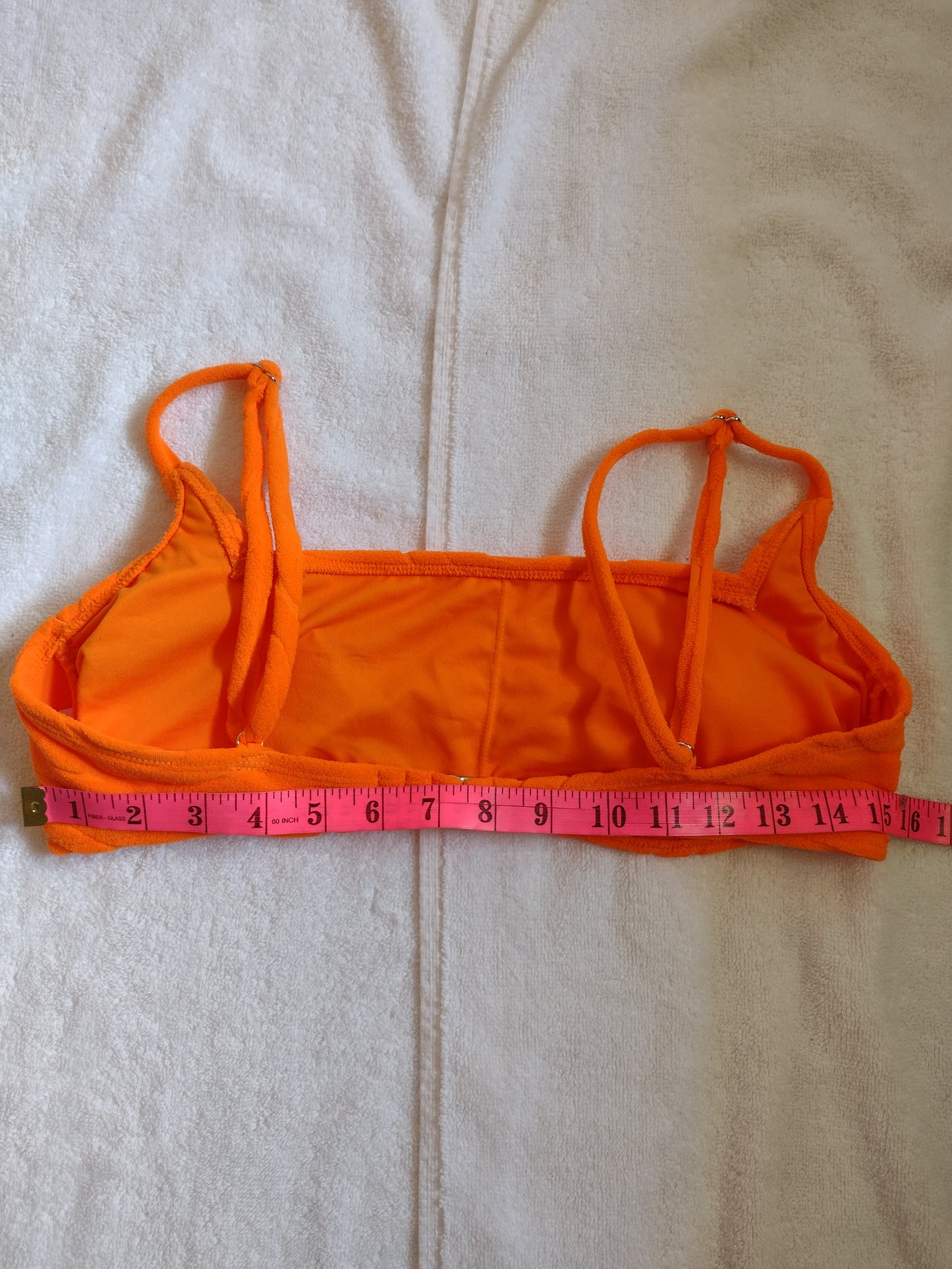 Xhilaration Juniors' Orange Terry Bikini Top Size L(8-10)