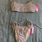 2Pcs. Xhilaration Juniors' Bikini Top & Bottoms Size S(0-2) Cream & Black