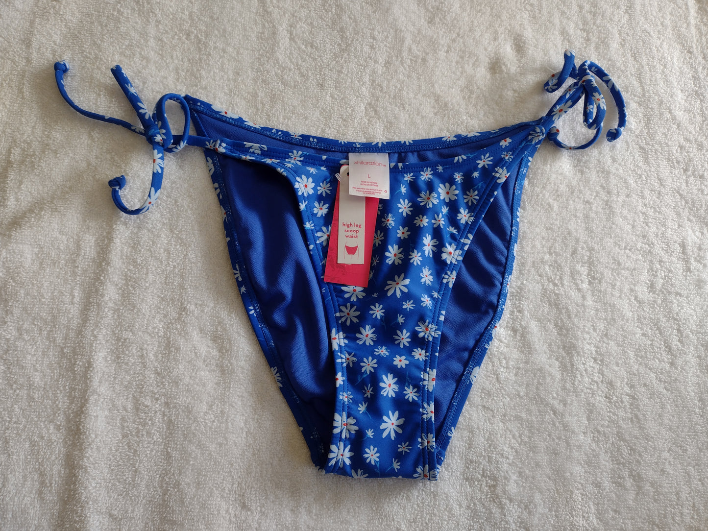 Xhilaration Juniors' Bikini Bottoms Sizes XS, S, M, L, XL Blue with Floral Pattern