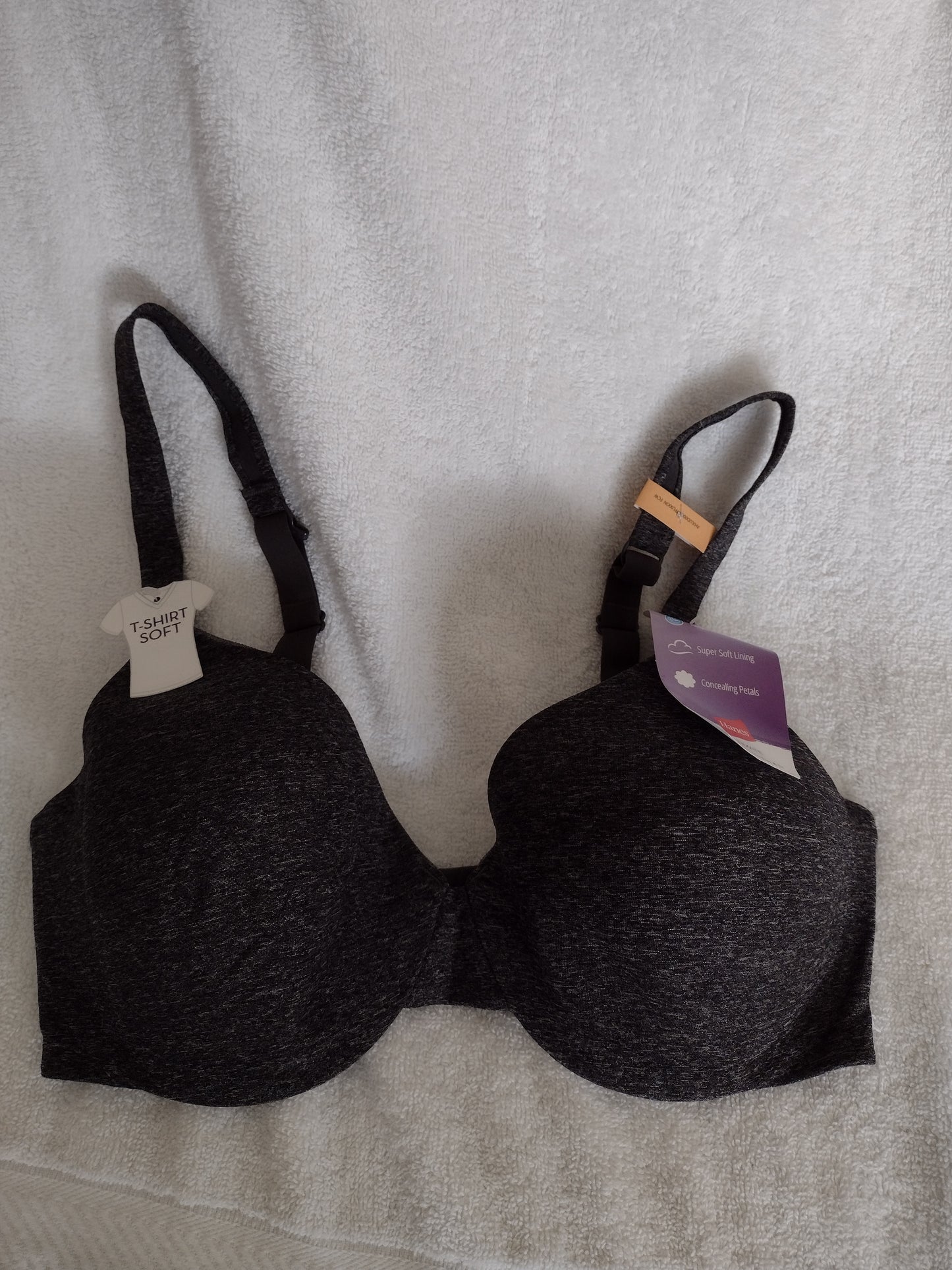 Hanes Comfort Bra Size 34DD Gray