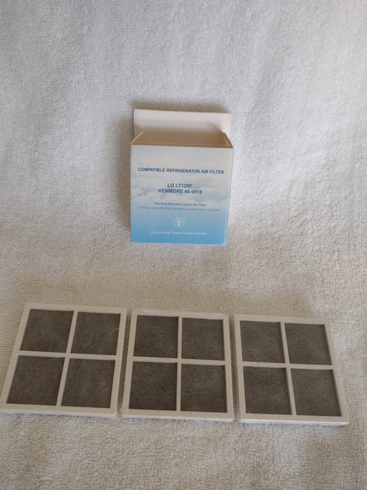 3Pk. Refrigerator Air Filters for LG LT120F & Kenmore 46-9918