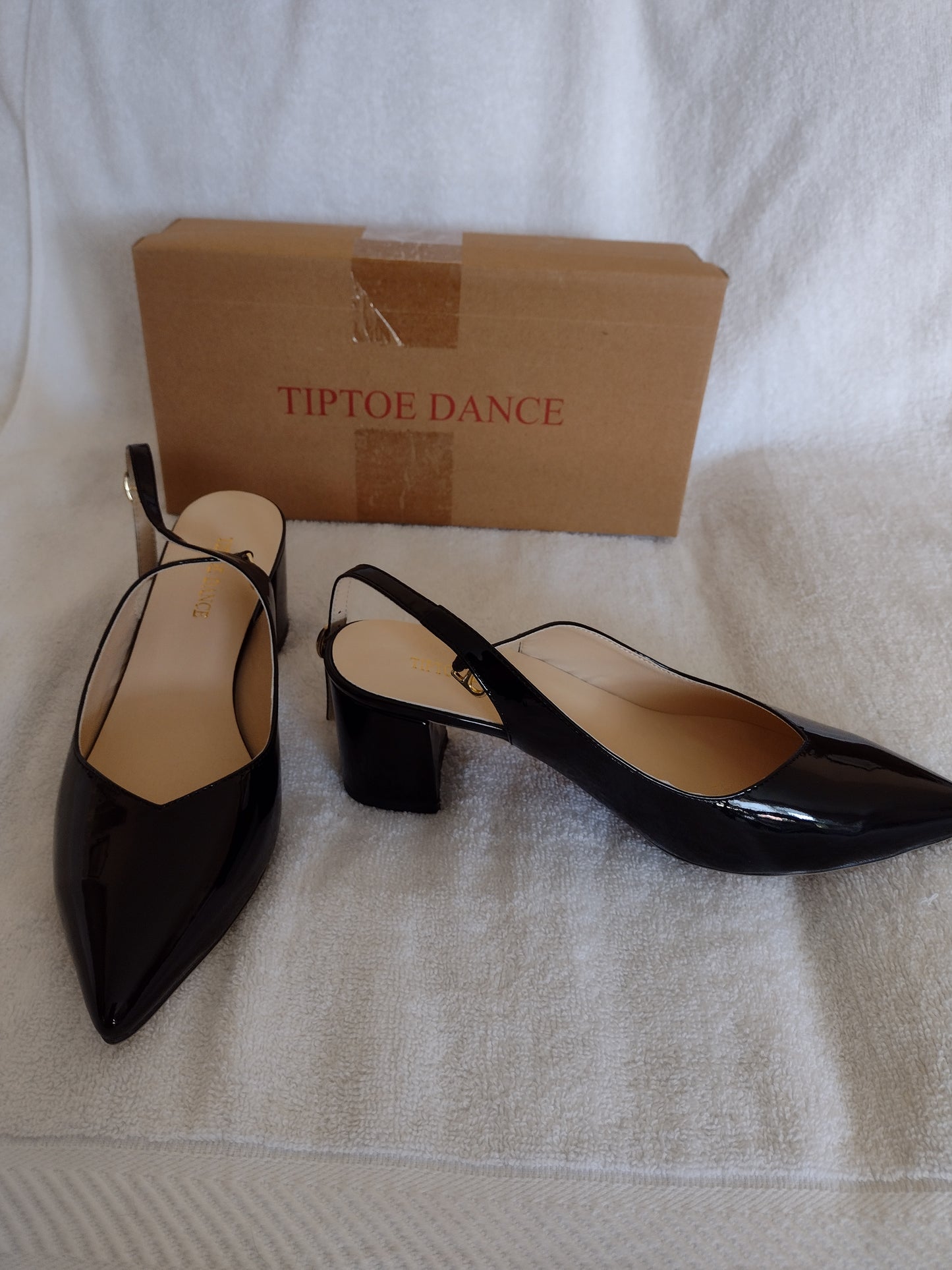 Tiptoe Dance Shiny Black Dress Sandal Style 0698-7 Sizes 7, 7.5, 8.5, 9, 10