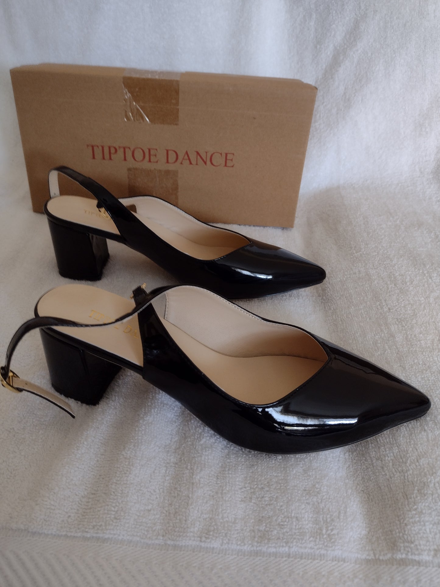 Tiptoe Dance Shiny Black Dress Sandal Style 0698-7 Sizes 7, 7.5, 8.5, 9, 10