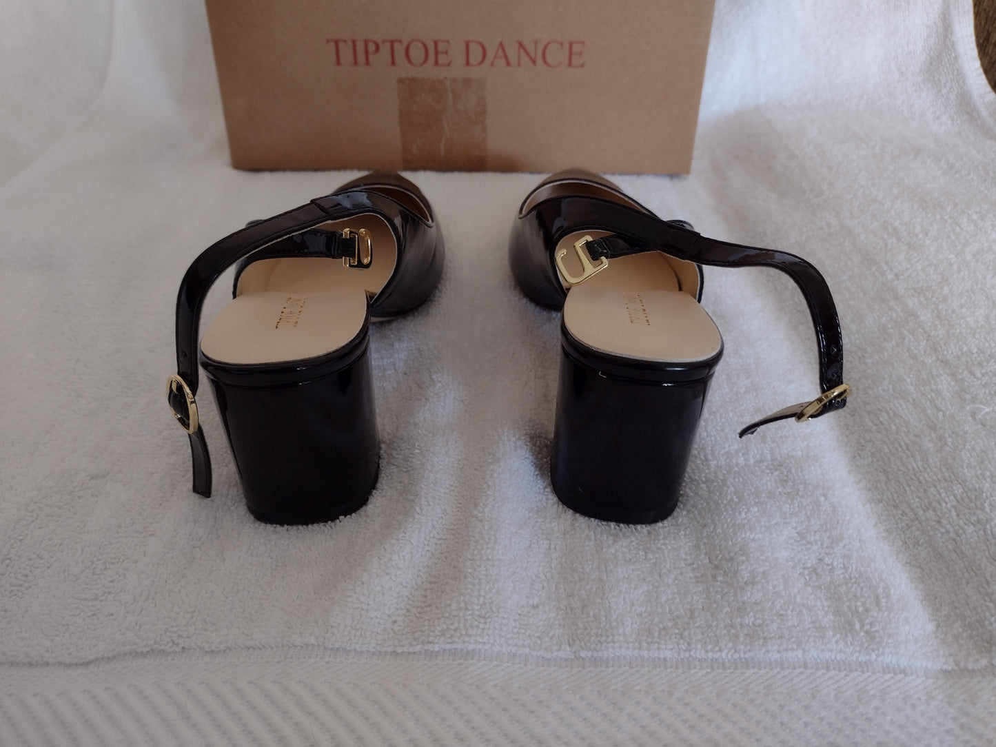 Tiptoe Dance Shiny Black Dress Sandal Style 0698-7 Sizes 7, 7.5, 8.5, 9, 10