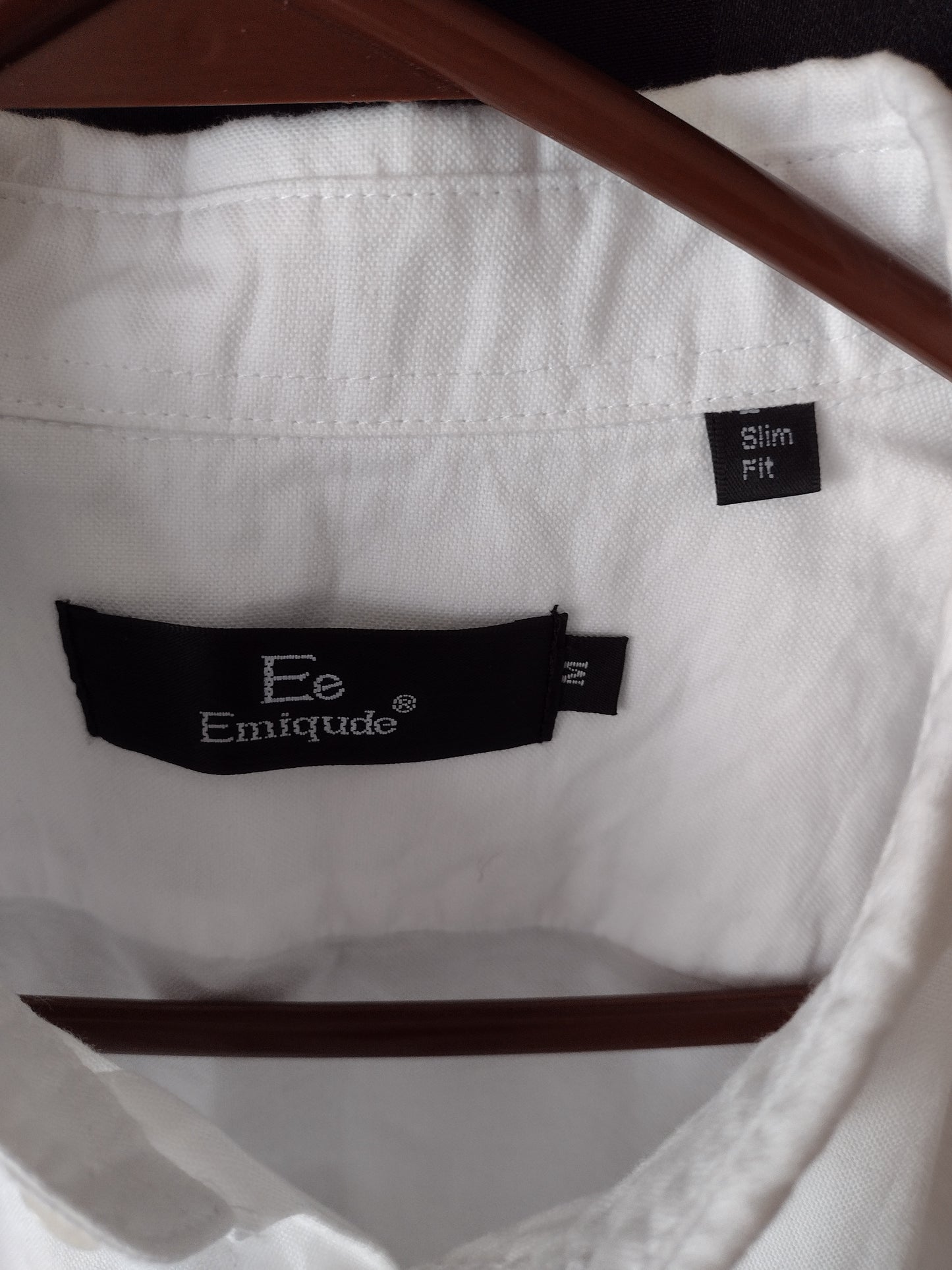 Men's White Cotton Dress Shirt Size M Slim Fit