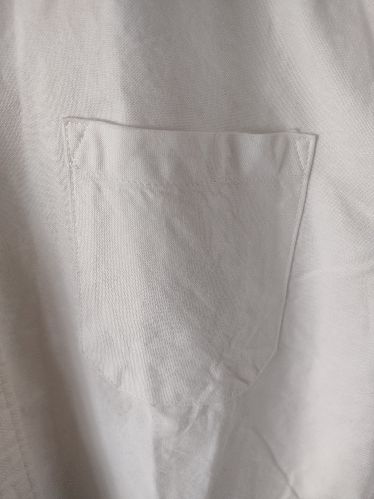 Men's White Cotton Dress Shirt Size M Slim Fit