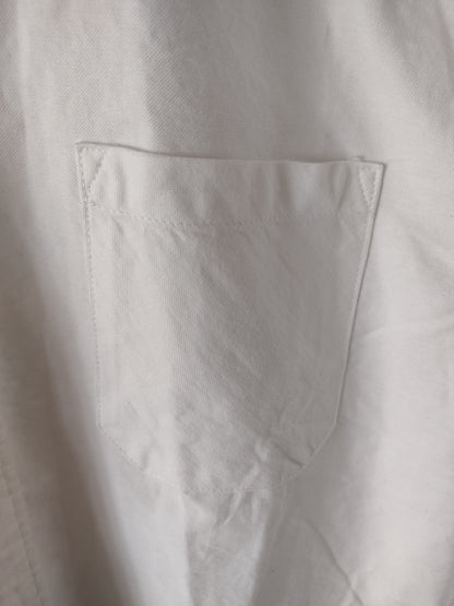 Men's White Cotton Dress Shirt Size M Slim Fit
