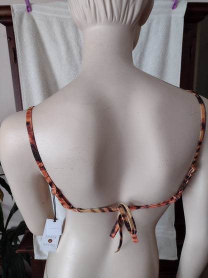 Women's Tiger Print Bikini Top with Underwire Sizes 32B, 34B, 34C, 34D, 34DD, 36C, 36DD