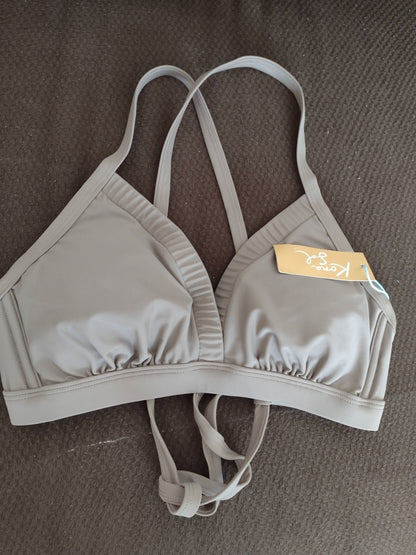 Women's Crisscross Strap Bikini Top by Kona Sol Brown Size D/DD
