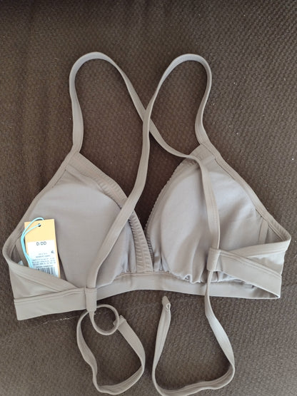 Women's Crisscross Strap Bikini Top by Kona Sol Brown Size D/DD
