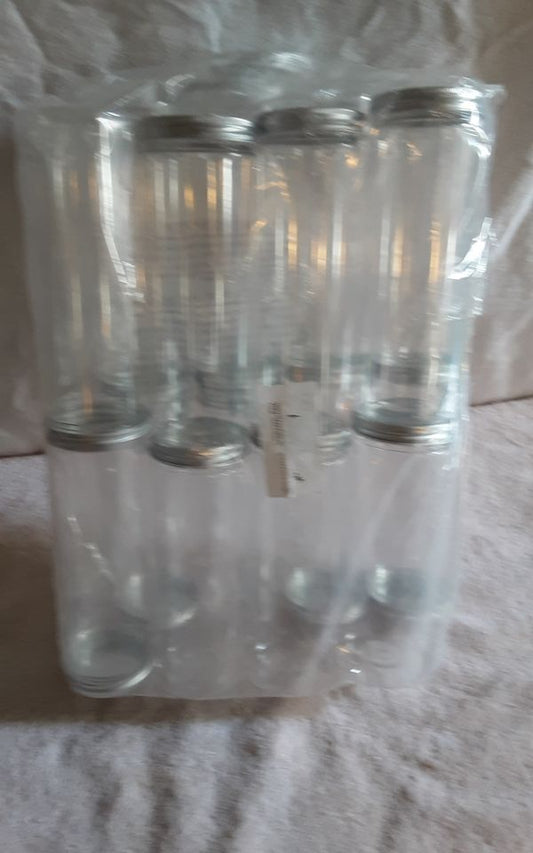 16 Clear Plastic Spice Jars/Food Storage Containers with Lids by Tebery