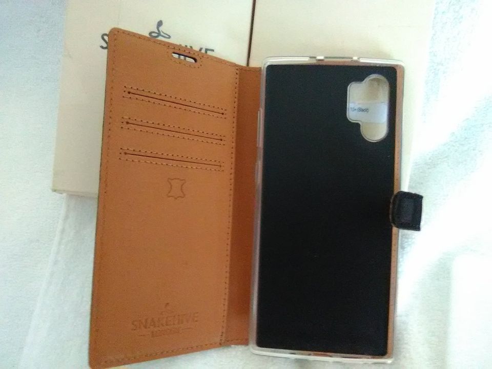 Leather Wallet for Samsung Galaxy Note 10+ Black