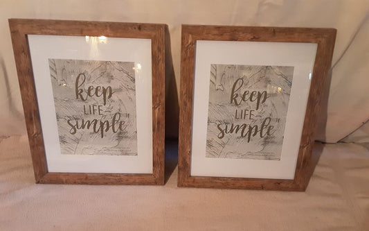 Solid Wood Picture Frame with Mat 11 x 14"~ 2Pk.