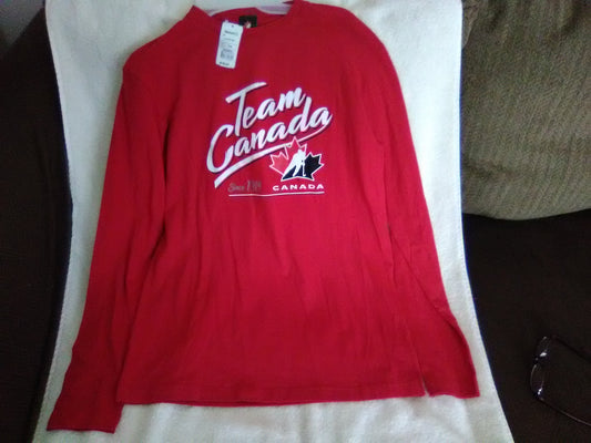 Team Canada Long Sleeve Cotton T-Shirts by Sogo Size S, L