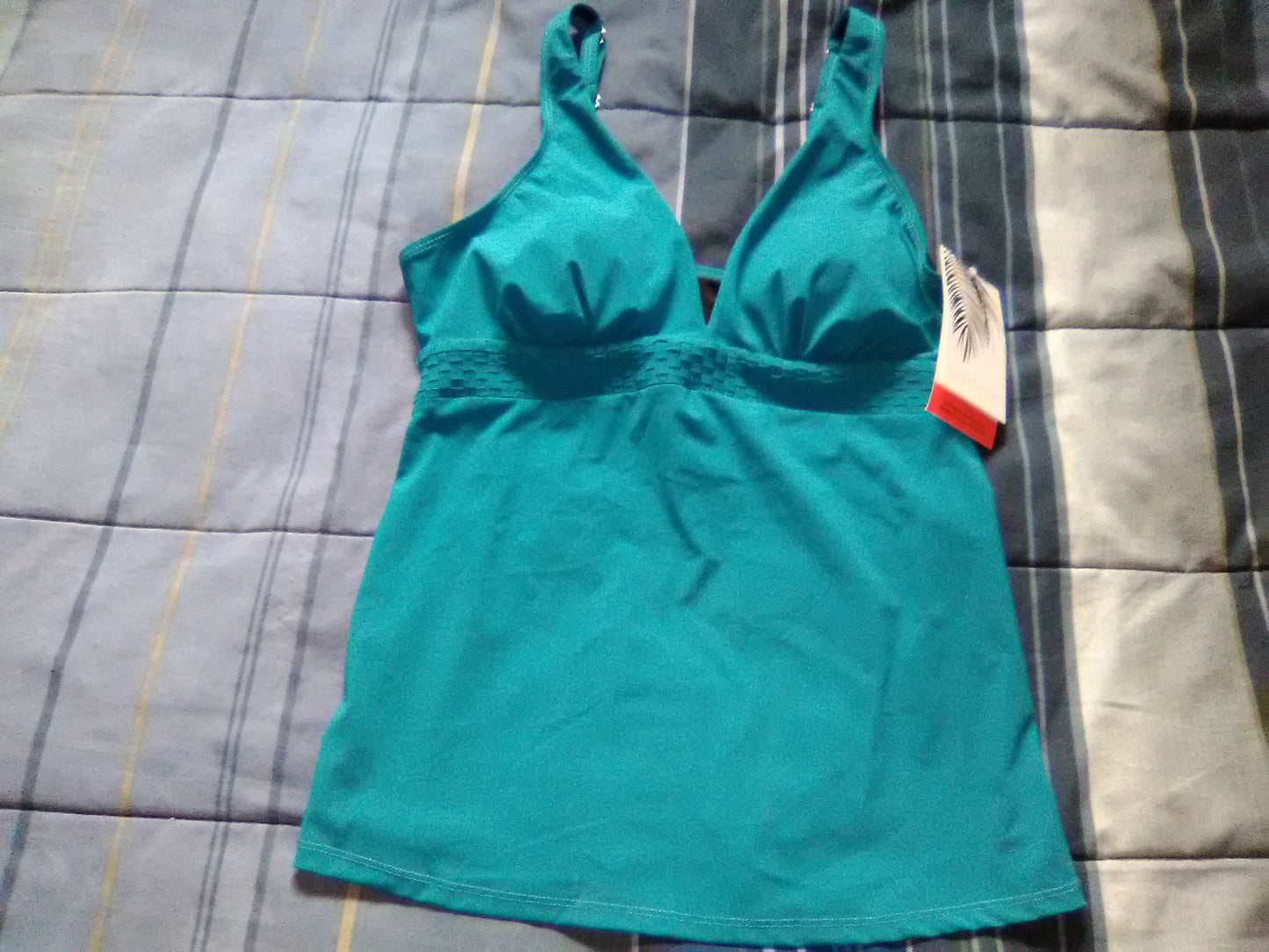 Women's Swimsuit Top by Christina Size 10 Bluish Green