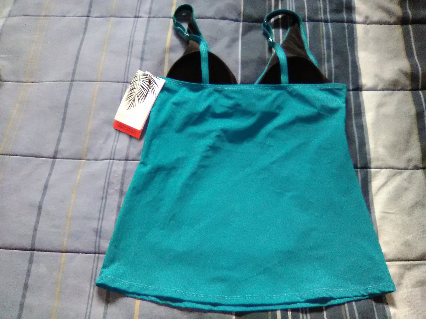 Women's Swimsuit Top by Christina Size 10 Bluish Green