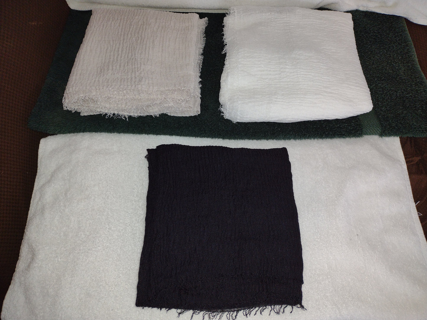 3Pk. All-Season Scarves~Beige, Black and White