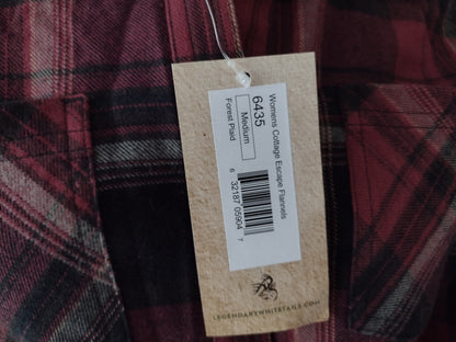 Women's Flannel Shirt Style 6345 by Cotton Escapes Forest Plaid Size M