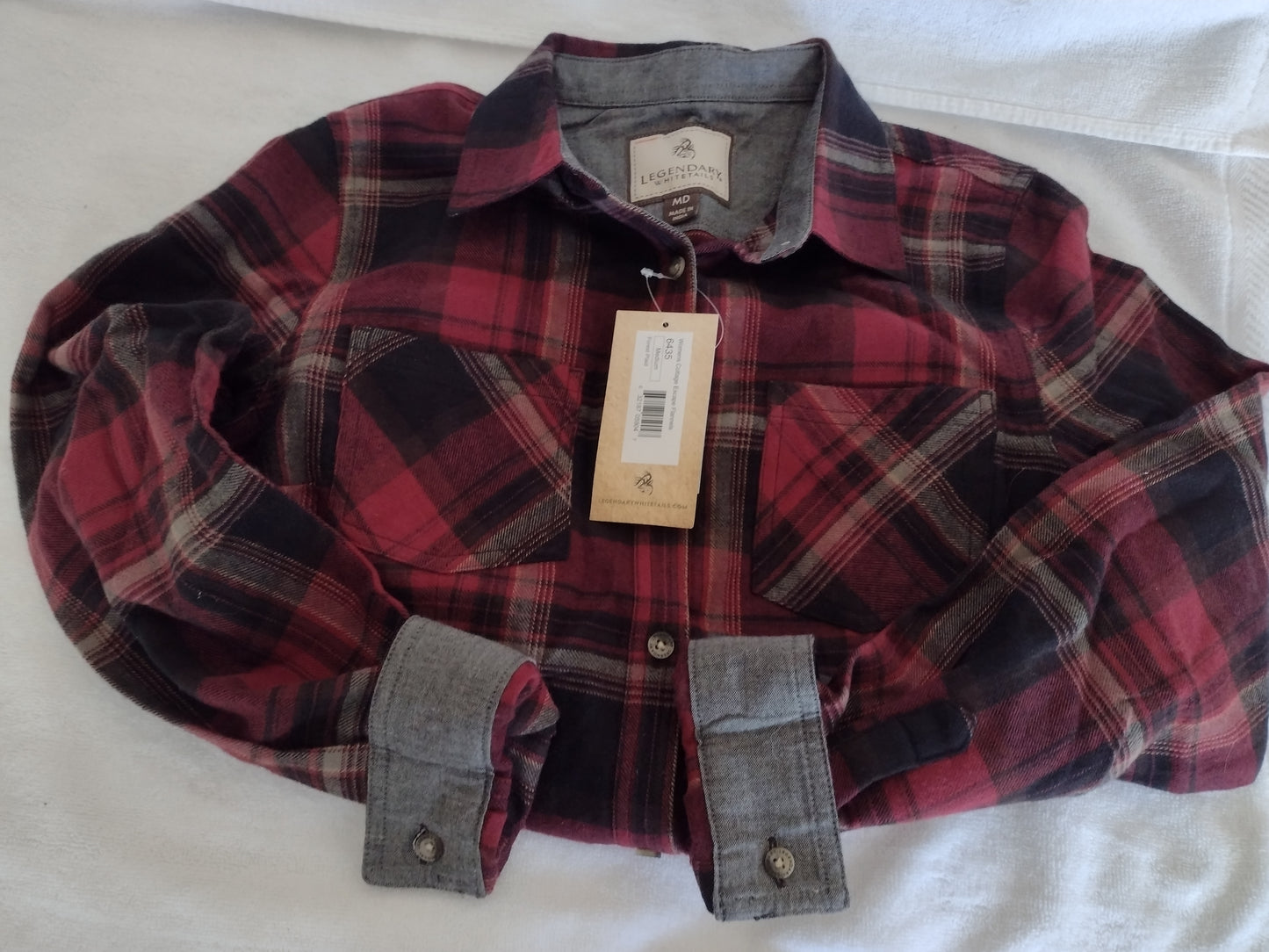 Women's Flannel Shirt Style 6345 by Cotton Escapes Forest Plaid Size M