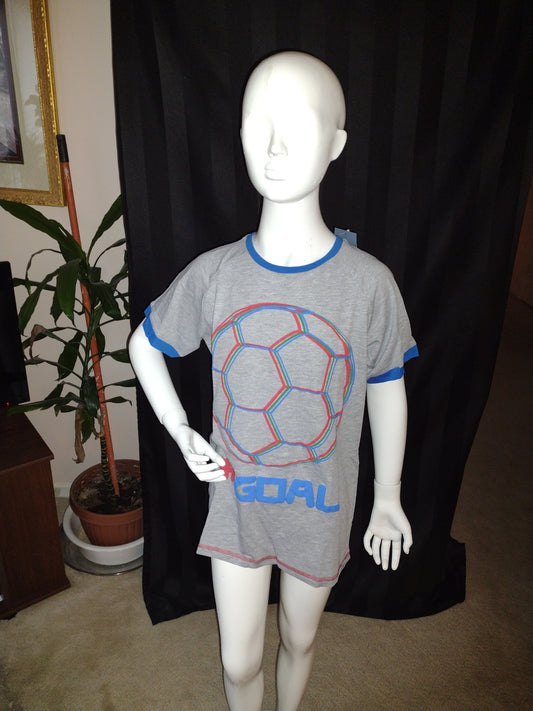 Boys Soccer T-Shirt by Harry Bear Size 14 Gray