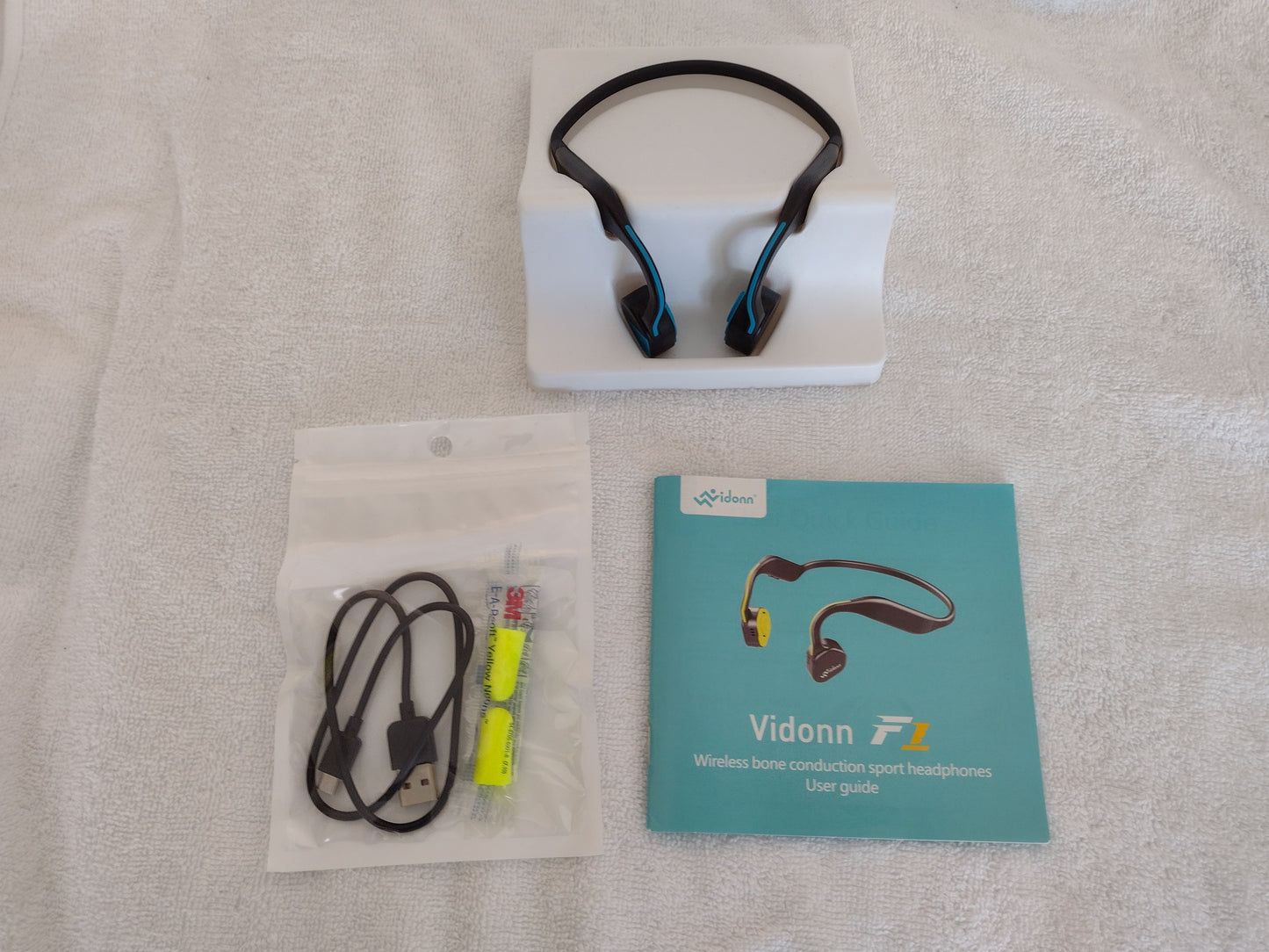 Sports Bone Conduction Wireless Headphones F1 by Vidonn Gray or Blue