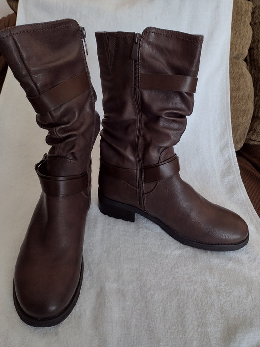 Women's Dream Pairs Pocono Mid-Calf Winter Boots Size 12 Brown