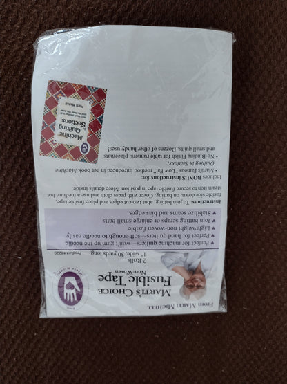 Fusible Tape~2 Rolls 1" x 30 Yrds.~Join Quilt Batting Together
