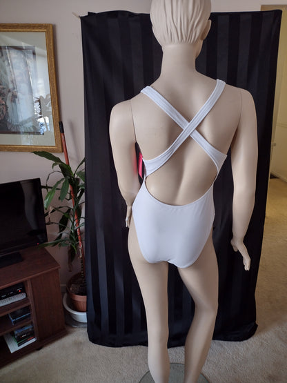 Women' s One Piece White `Swimsuits Junior Sizing by Xhilaration Sizes S, M, L, Xl