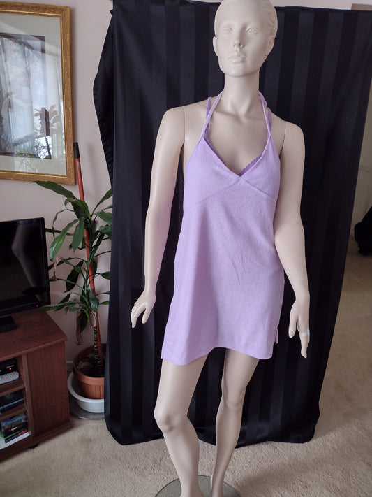 Light Purple Swimsuit Cover Ups with Tie at Neck Junior Sizing