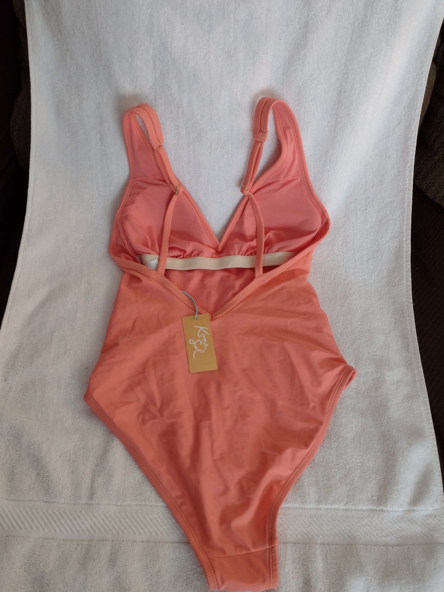 Women's One-Piece Swimsuit by Kona Sol Orange Sizes S, M, L, XL