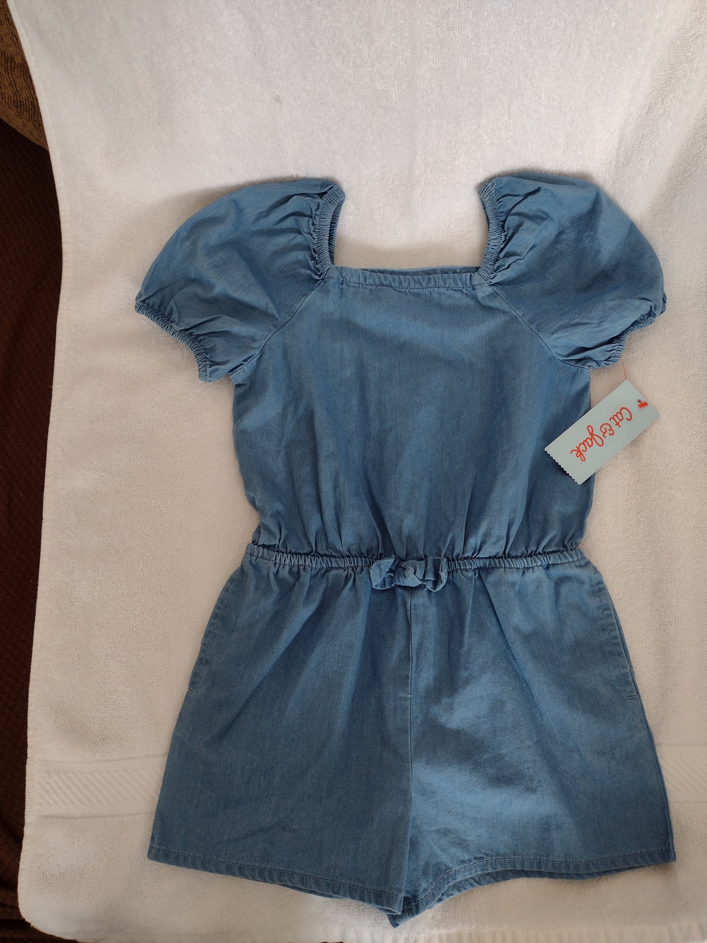 Toddler Girl Cotton Romper Light Denim Size 4T by Cat & Jack