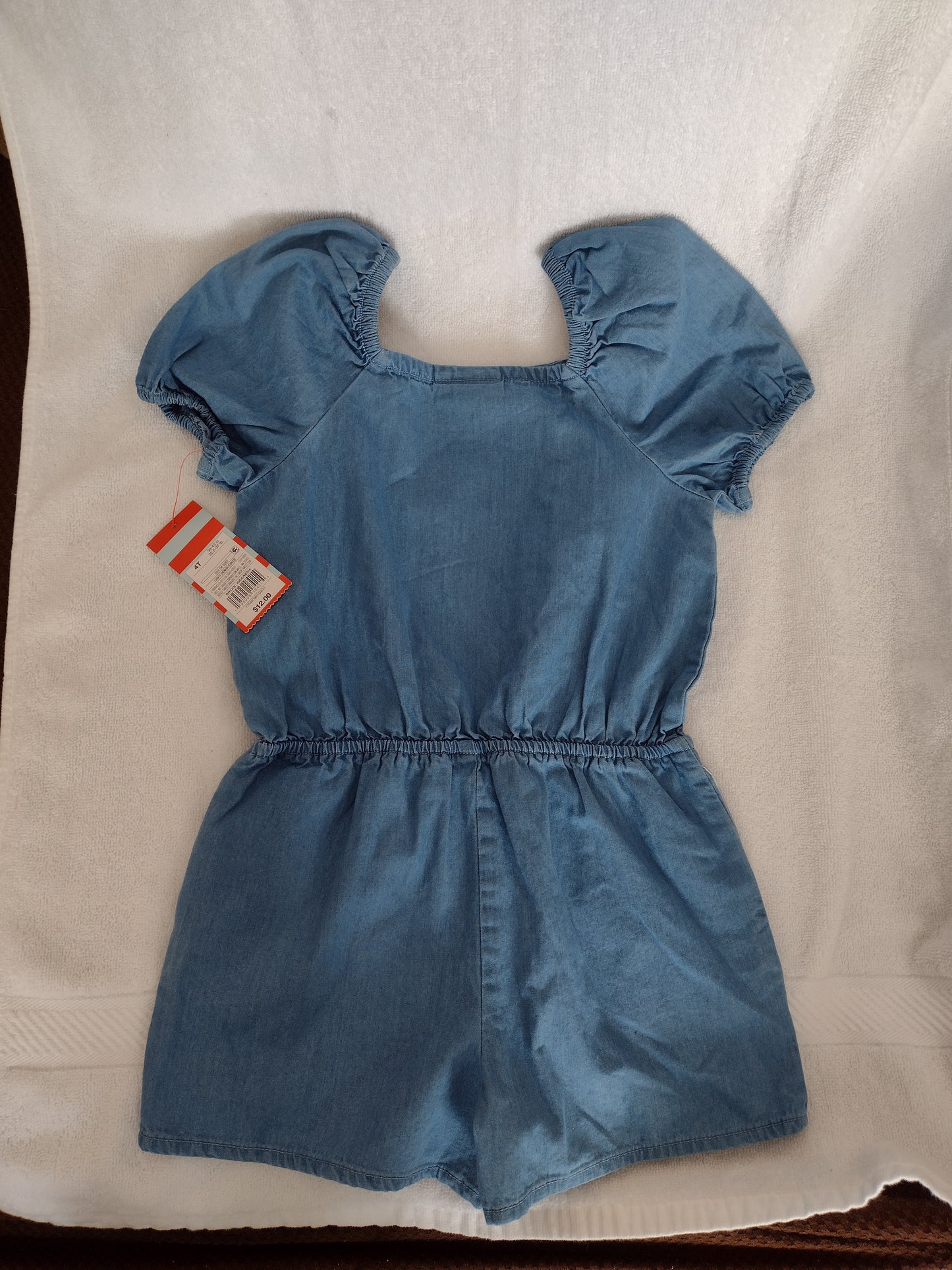 Toddler Girl Cotton Romper Light Denim Size 4T by Cat & Jack