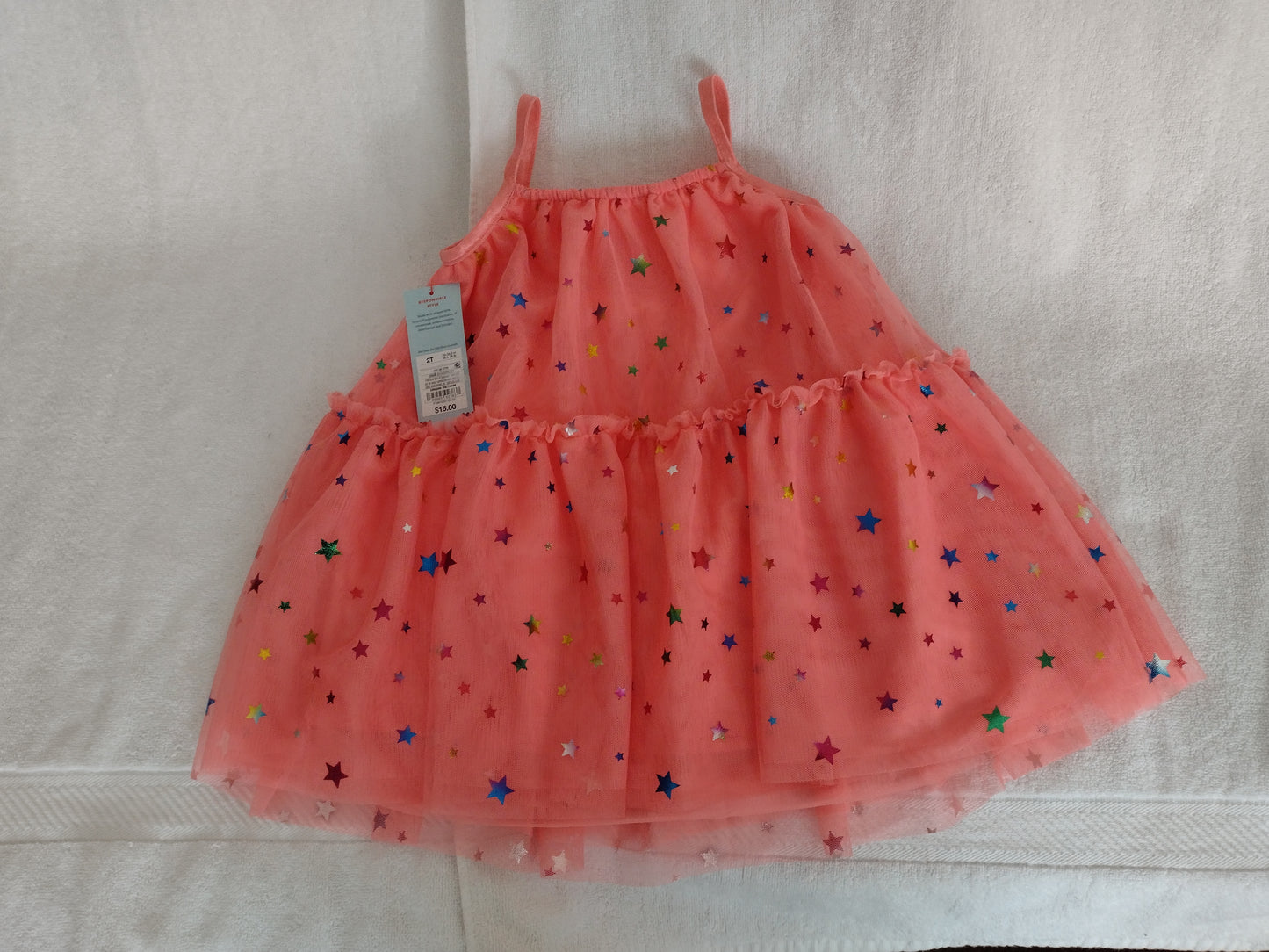 Toddler Girl Sparkling Star Dress by Cat & Jack Coral Size 2T