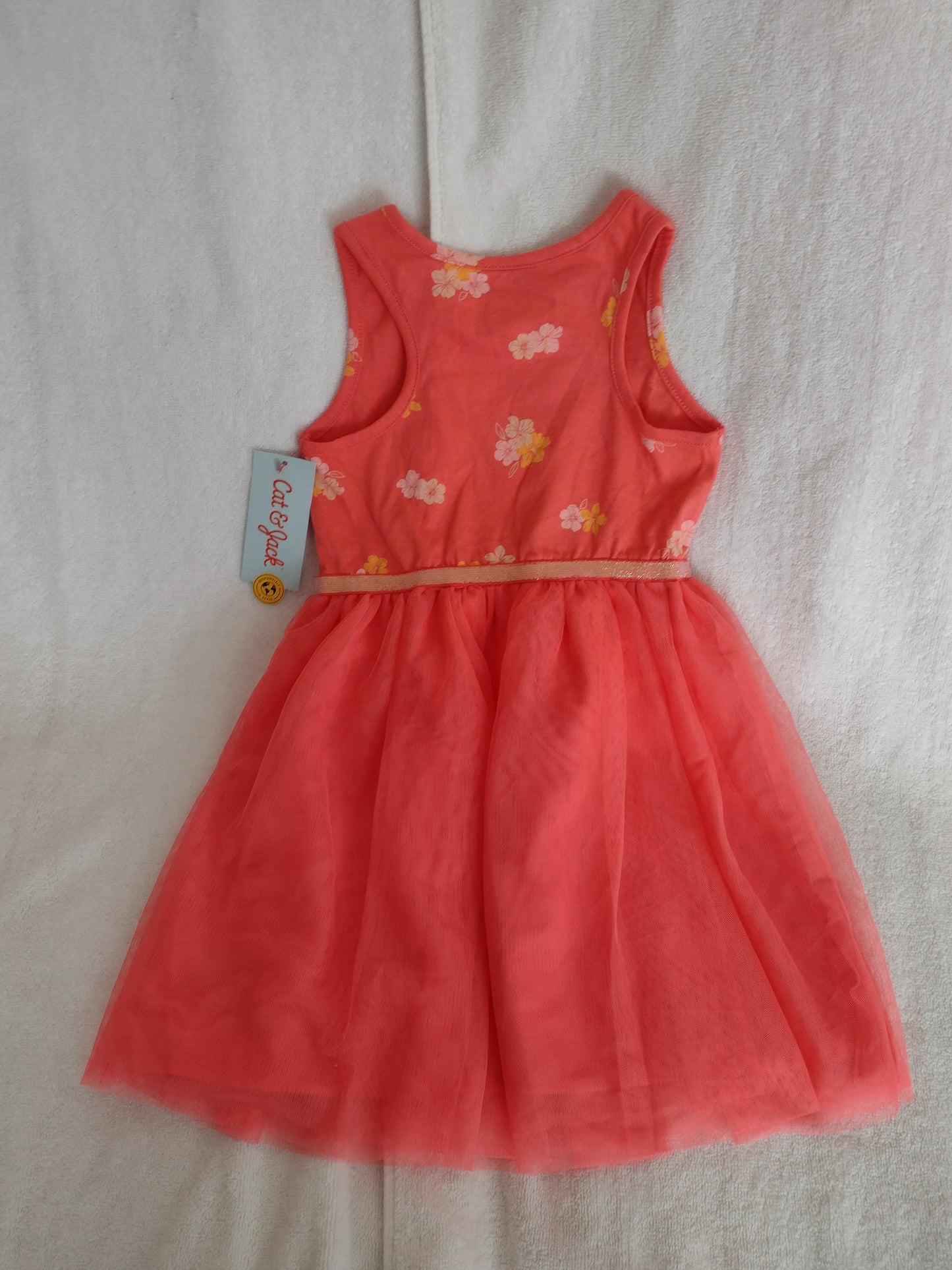 Cat & Jack Toddler Girl Dress Bright Coral Sizes 2T, 4T