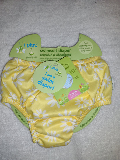 Swimsuit Diaper by Green Sprouts 12M Yellow Daisy
