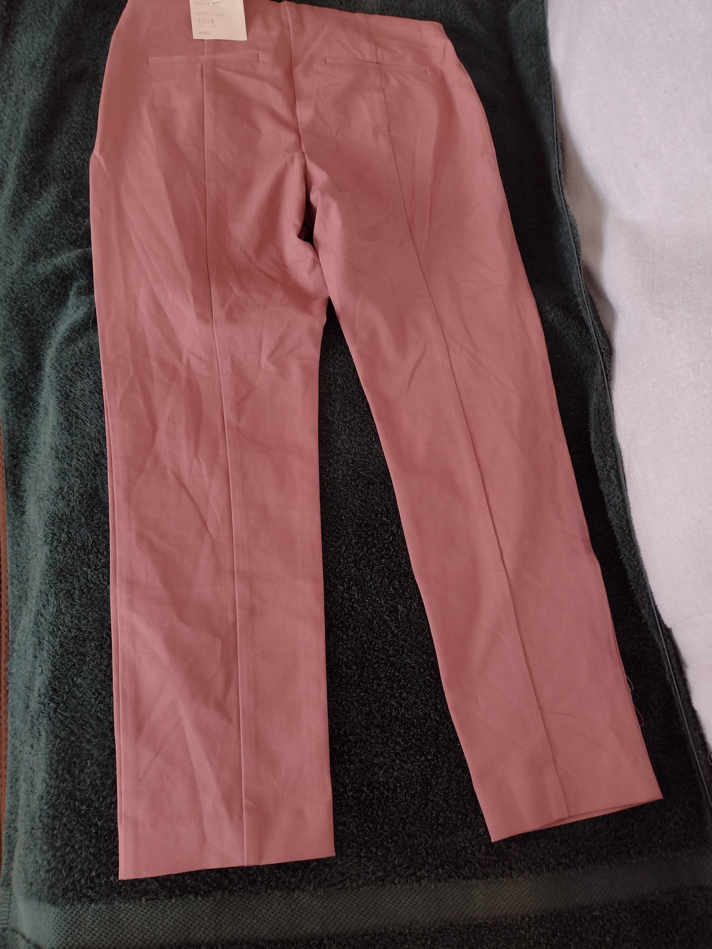 Women's High-Rise Stretchy Side Zip Pants Pink Size 10